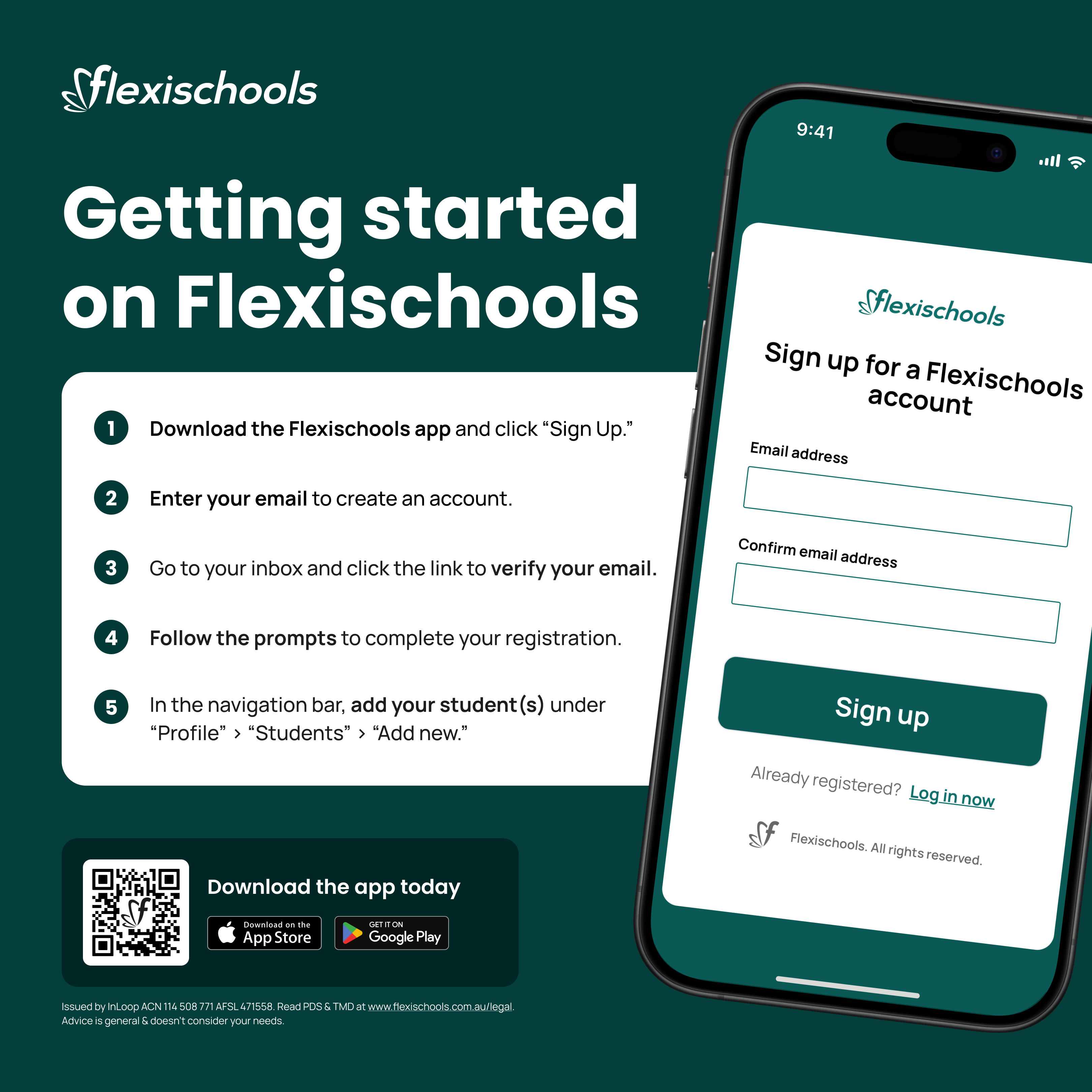 Getting Started on Flexischools information.